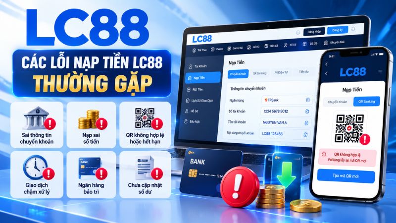 Các lỗi nạp tiền LC88 thường gặp